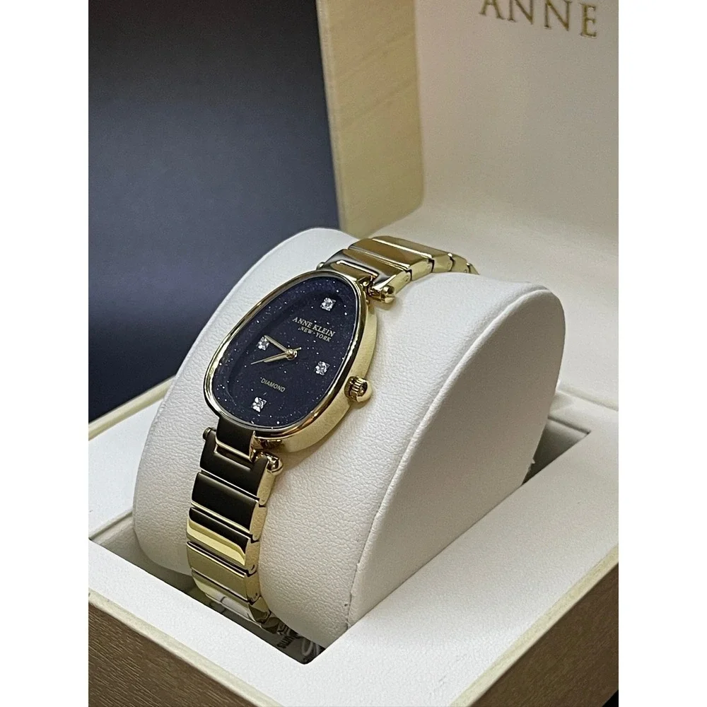 Anne Klein New York Genuine Diamond Dial Bracelet Women's Watch Blue 12/7790BSGB